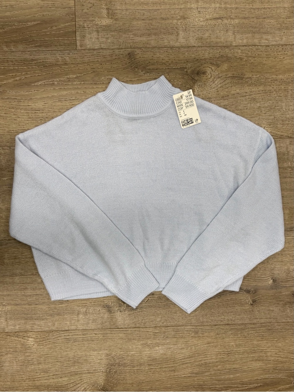 H&M Pale Blue Mock Neck Sweater